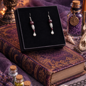 Boucles d'oreille "Coquillages de la Baie de Morts & Fiers" - Grenat et acier inoxydable – Image 3
