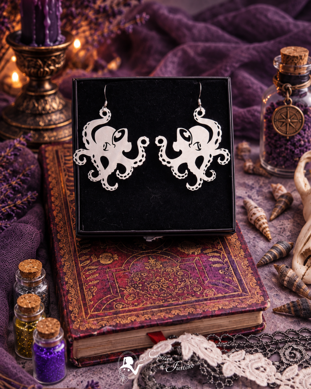 Boucles d'oreille "Le Kraken de la Baie de Morts & Fiers" - Acier inoxydable – Image 3
