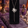 Collier Glam "Kraken de la Baie de Morts & Fiers" - Grenat et acier inoxydable
