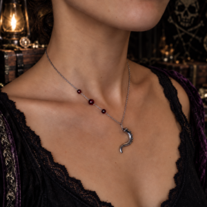Collier "Tentacule de Kraken de la Baie de Morts & Fiers" - Grenat et acier inoxydable doré ou argenté – Image 3