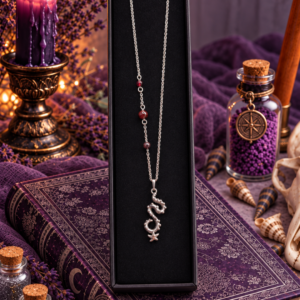 Collier "Tentacule étoilé de la Baie de Morts & Fiers" - Grenat et acier inoxydable doré ou argenté