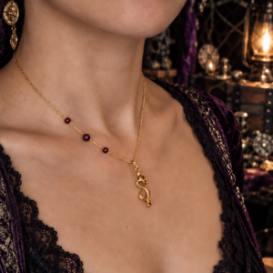 Collier "Tentacule étoilé de la Baie de Morts & Fiers" - Grenat et acier inoxydable doré ou argenté – Image 4