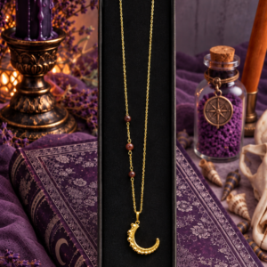 Collier "Petit tentacule de la Baie de Morts & Fiers" - Grenat et acier inoxydable doré ou argenté – Image 4
