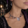 Collier Unique "Kraken de la Baie de Morts & Fiers" - Grenat et acier inoxydable