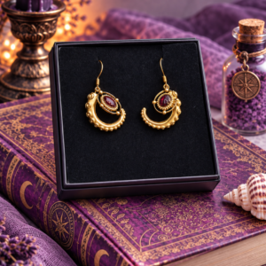 Boucles d'oreille "Trésor du Kraken de la Baie de Morts & Fiers" - Grenat et acier inoxydable doré ou argenté – Image 4