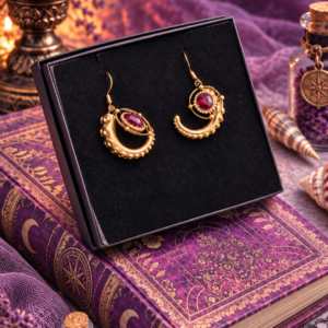 Boucles d'oreille "Trésor du Kraken de la Baie de Morts & Fiers" - Grenat et acier inoxydable doré ou argenté – Image 6