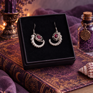 Boucles d'oreille "Trésor du Kraken de la Baie de Morts & Fiers" - Grenat et acier inoxydable doré ou argenté – Image 3