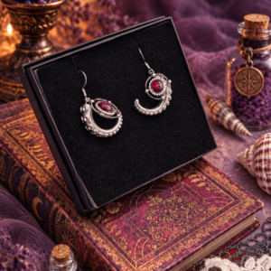 Boucles d'oreille "Trésor du Kraken de la Baie de Morts & Fiers" - Grenat et acier inoxydable doré ou argenté – Image 5